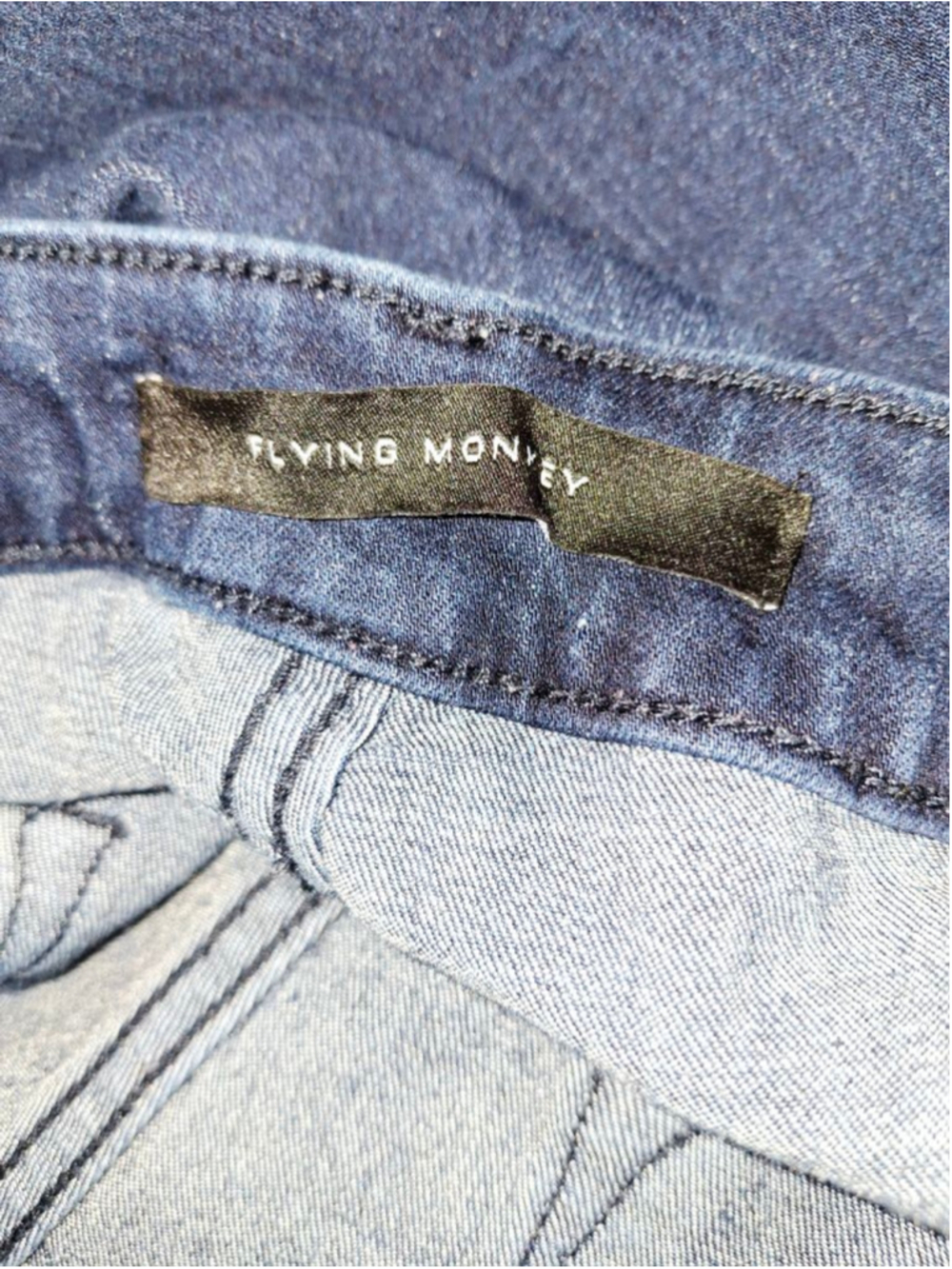 Flying Monkey Blue High Rise Flare Jeans Size 31 boho frayed edge - Picture 3 of 4